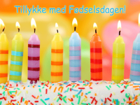 Gratis fødselsdagskort med farverige fødselsdagslys. Skriv din personlige fødselsdagshilsen og send kortet gratis online.