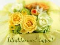 Gratis fødselsdagskort med smukke gule roser og fødselsdagshilsen. Tilføj din personlige tekst og send kortet gratis online.