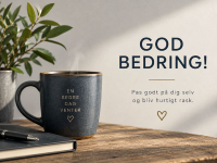 Stilrent god bedring-kort med plante og moderne motiv. Skriv en personlig god bedring-hilsen og send kortet gratis online.