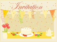 Lys invitation med blomster og sommerligt motiv. Tilføj tid, sted og din personlige tekst og send invitationen gratis online.