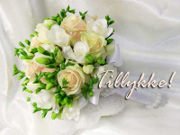 Elegant tillykkekort med hvide blomster og Tillykke-hilsen. Skriv din personlige lykønskning og send kortet gratis online.
